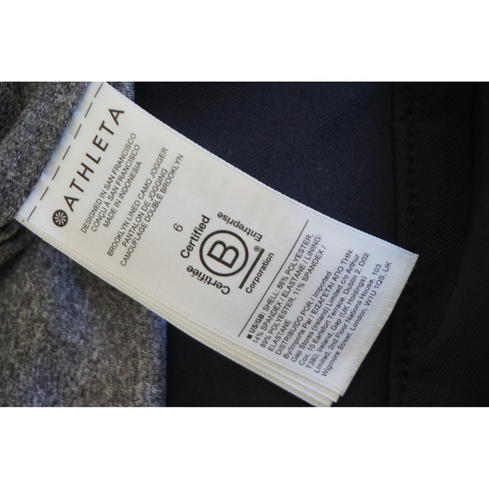 Athleta Brooklyn Lined Camo Jogger Black‎ Tonal Active Athleisure Travel Pants 6 - Picture 9 of 9